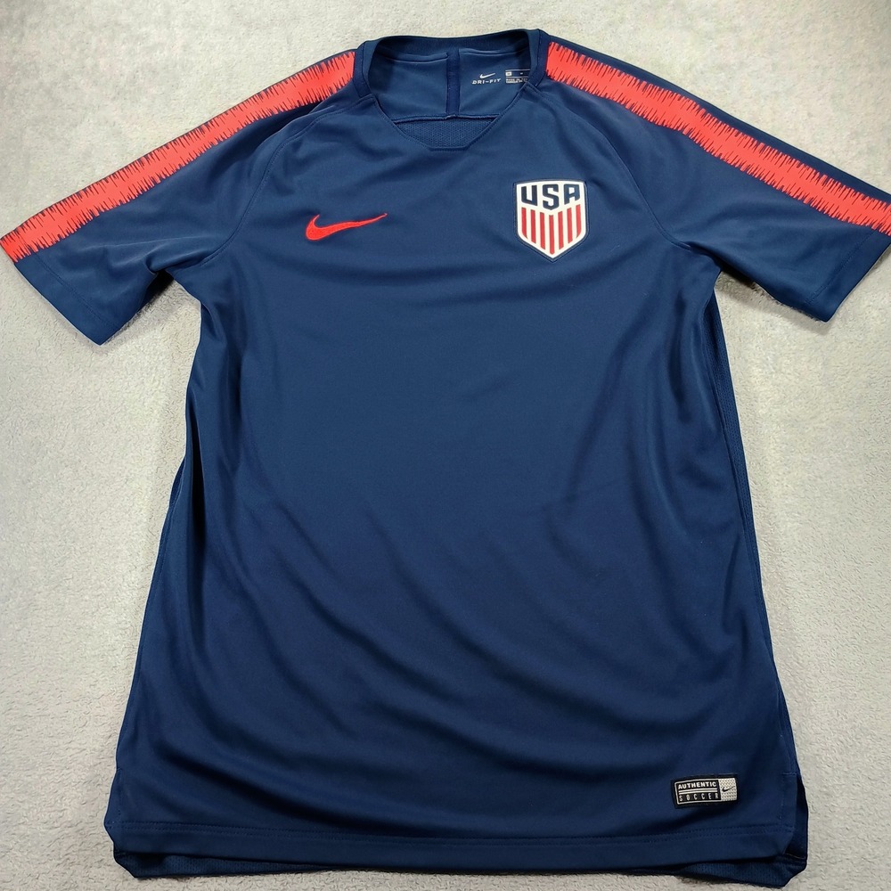 Nike Mens USMNT Soccer Jersey Navy Blue Medium Dri-FIT Training Top